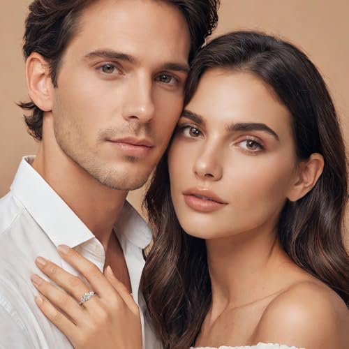 1ct Moissanite Ring for Women, 6.5MM Main Stone D Color VVS1 Round Brilliant 3 Stone Moissanite Engagement Wedding Proposal Promise Ring for Women, Anniversary Bridal Gift，All Size4