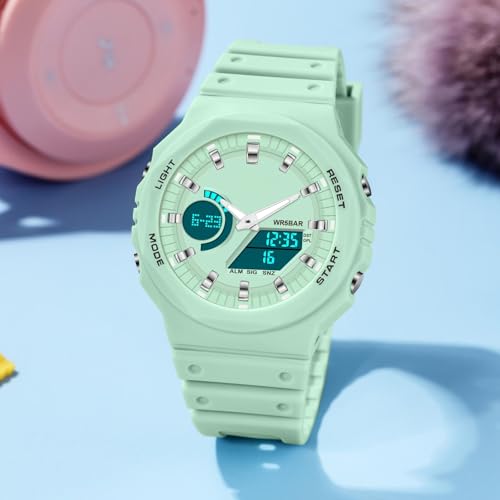 findtime Green Unisex Watches Digital, Watches for Men Women Waterproof Sports Electronic Men's Wristwatches Reloj Deportivo para Hombre LED Stopwatch2