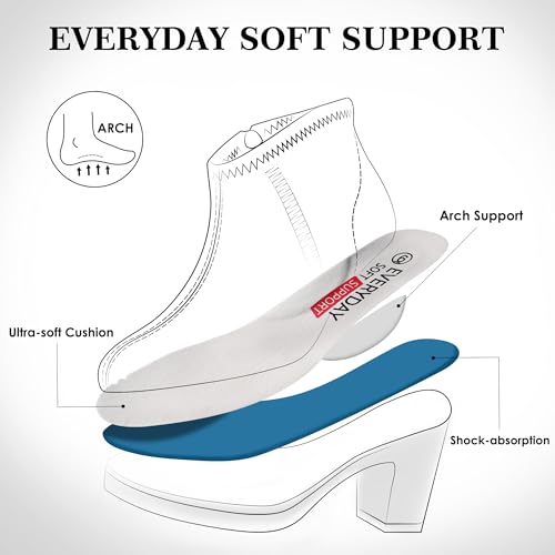 Hawkwell Women's Suede Arch Support Side Zipper Comfort Ankle Boot Chunky Block Heel Booties4