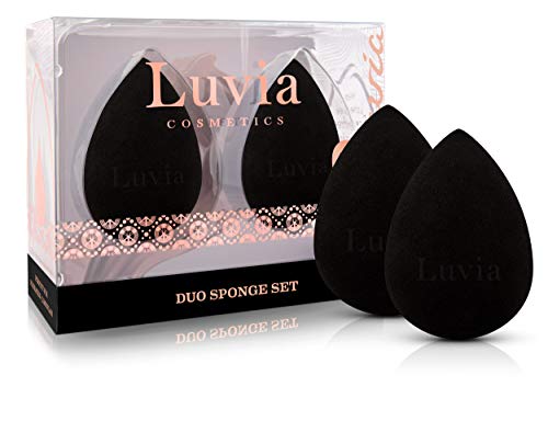 Luvia Beauty Blender Sponge Set - Make-Up Egg - Extra Soft Blending Sponge - Cosmetic Applicator Sponge, black, 2 count (Pack of 1)