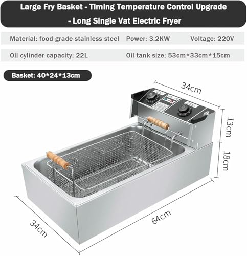 Friteuses en acier inoxydable pour comptoir commercial : la solution de 22L