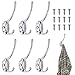 MEIYAXINWIN 6 Piezas Ganchos Percheros de Pared Colgadores, Ganchos de Abrigo de Metal, Ganchos Colgadores de Pared con 12 Tornillos, para Colgar Sombreros, Toallas, Ropa