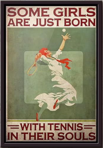 YAASIMOULE Póster enmarcado en lienzo mate Algunas chicas nacen con el tenis en el alma