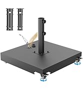 PGGP Metal Umbrella Base with Wheels, ​Max 200lbs Weight Capacity ​Patio Umbrella Stand, Built in...