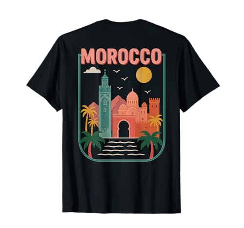 Maroc Motif Morocco, Imprimé au Dos Uniquement T-Shirt