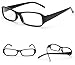 FancyG Vintage Inspired Classic Rectangle Glasses Frame Eyewear Clear Lens - Black