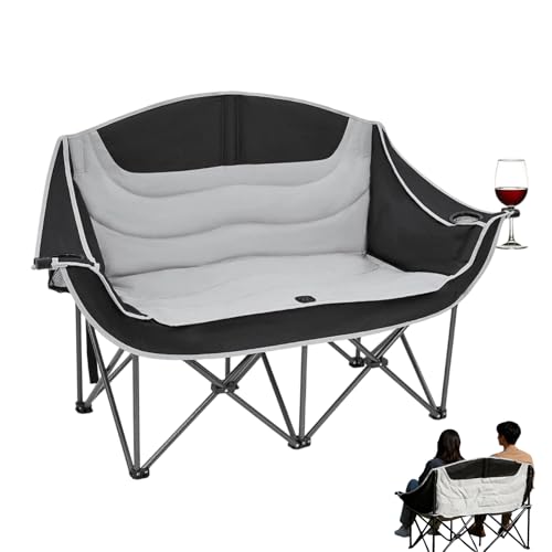 Générique Chaise Double De Camping - Équipement d'alpinisme Pliable et Résistant,Canapé de Camping Portable,pour Famille Fête Barbecue Grill Feu de Camp Concert...