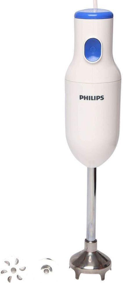 PHILIPS HL1683/00 Hand Blender | Powerful 300W Motor | with Rust free steel arm | Easy single trigger operation | Specially designed blades | Wall bracket for easy storage, 2year warranty Blue & White