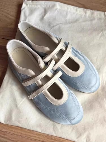 Sneakerina Ballet Sneakers for Women Girls Satin Ballerina House Slippers Flat Round Toes Dual Straps Cute Y2K Retro No Slip Sole Soft Breathable Lightweight Casual Comfort Dress Shoes Tennis Running2