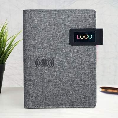 Image of Wireless Charging rechargeble PU /leathritte Notebook Fast Charging with pendrive (Assorted Colour) (Pack of 1)