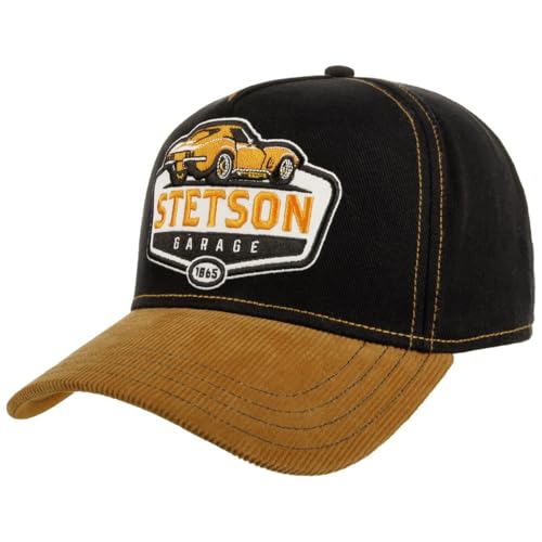 Stetson Cord Peak Garage Keps Herrar - basebollkeps Snapback, med skärm Sommar-Vinter Vår Sommar Höst Vinter - One Size svart-gul
