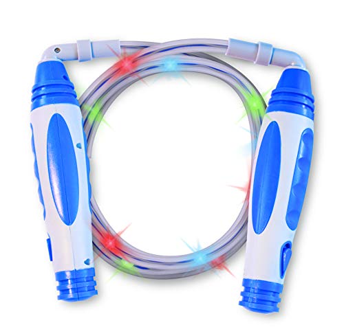 Geospace Sparkler LED Jump Rope with Kinetic-Powered Lights (Assorted Colors)