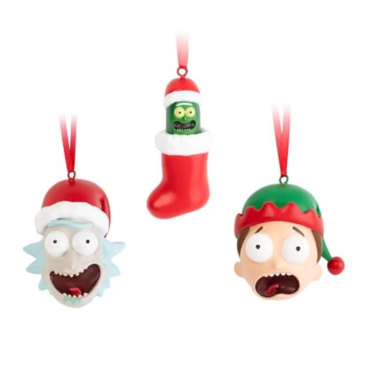 Grupo Erik Set Adornos Navidad Rick and Morty - Pack Adornos Navidad árbol de Navidad, 3 Figuras Rick y Morty Diferentes - Decoración Navidad - Rick y Morty Merchandising Oficial