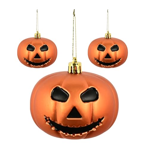 Spooky Sospensione - Palline ornamentali zucca fantasma, trieo decorazione albero vintage | 3 pezzi festivi festivi vacanze decorazione set finestra