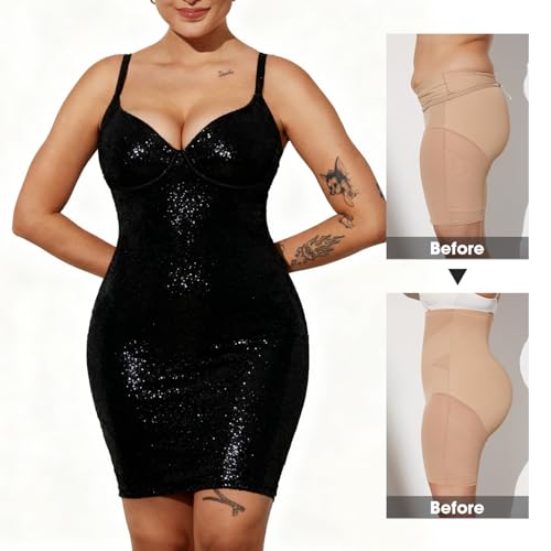 Image of MOVWIN Tummy Control Shapewear for Women Plus Size High Waisted Butt Lifting Panties Thigh Slimmer