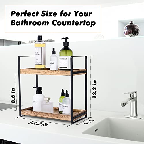 Giftacity BOC220629 2-Tier Countertop Organizer For Bathroom Counter Wood Bathroom Counter Organizers Shelf Cosmetic Storage thumb #2