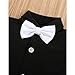 HeMarIsle Baby Toddler Boy Formal Gentleman Suits,Dress Short Black Shirt With Bowtie+Suspender Pants Dressy Outfit (8037, 18-24 Months)