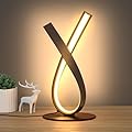 NUÜR Modern Table Lamp, Stepless Dimmable LED Spiral Lamp for Living Room, Contemporary Nightstand Lamp, Black Bedside Table Lamp for Bedroom, Home, Office