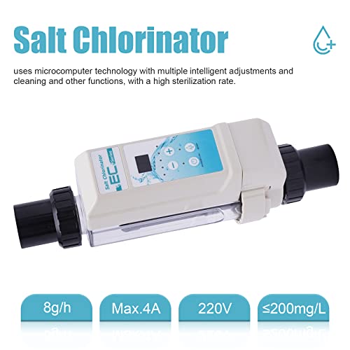 Qiucenmium Salt Water Pool Chlorinator System With Salinity Display, 8G/H Saltwater Pool System,Ec12 Salt Cell Suitable For 13209 Gallon Pools,Salt Chlorine Generator System Salt Cell For Home Pool #TOP7