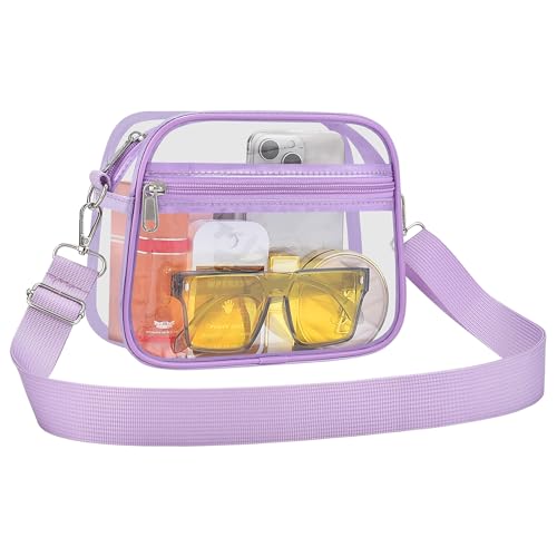 Image of Clear Bag for Stadium Events Clear Sports Fan Handbags Purses with Adjustbale Strap for Concerts Festivals Game Day
