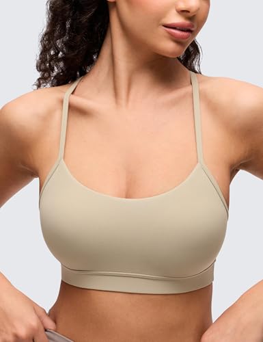Image of CRZ YOGA Butterluxe Y Back Sports Bras | Light Support, Removable Pads, Yoga, Extremely Soft, Scoop Neck, Spaghetti Strap, for Women