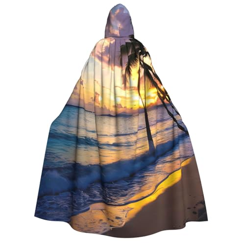 Cape à capuche imprimé Jamaïque 190 cm pour festivals costume