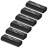 rgzhihuifz Type-C Female to Type-C Female Adapter, Converter, Support Data Synchronization and Charging, Suitable for Mobile Phones, Computers, Notebook Computers,6-Pack