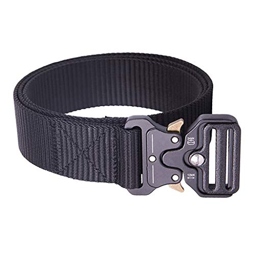 homozy Unisex Tático Nylon Cinto Longo Web Belt Jeans Utility Waistbelt - Preto