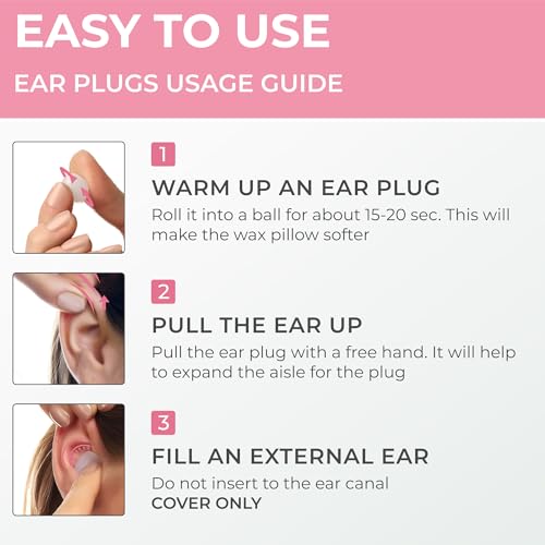 Image of Peace&Quiet | PQ Wax Ear Plugs for Sleeping - 30 Silicone Wax Earplugs for Sleeping and Swimming, Gel Ear Plugs for Noise Cancelling, Sound Blocking Level of 32 Db