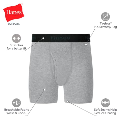 Image of Hanes boys Underwear Boxer Briefs Pack, 8-pack, Cotton-stretch Dyed Boys' Underwear, Moisture-wicking