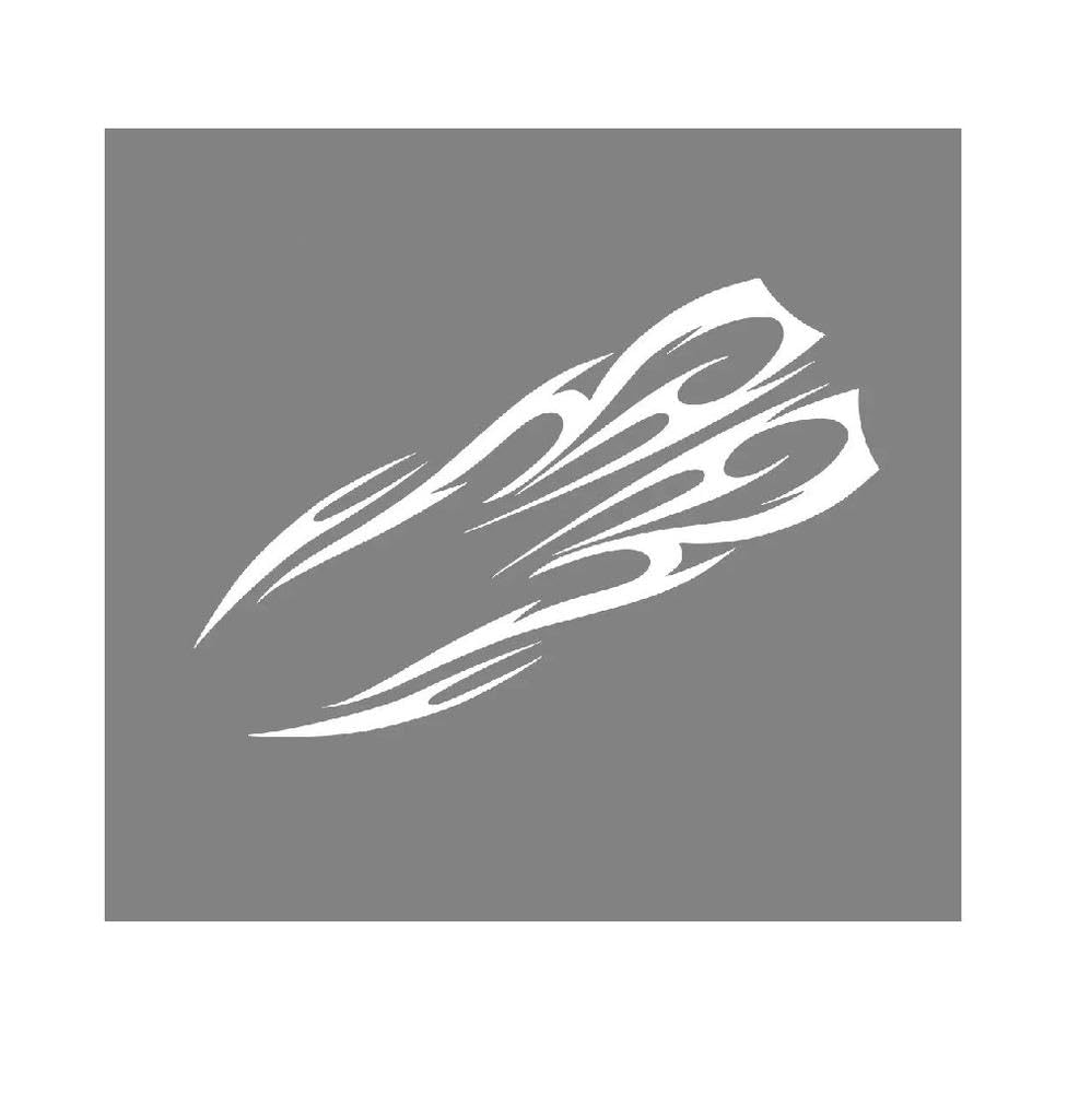 Car Engine Hood Stripe Sticker Flame Pattern Racing Sports Auto Body Bumper Vinyl Decal Modified(Glossy White)