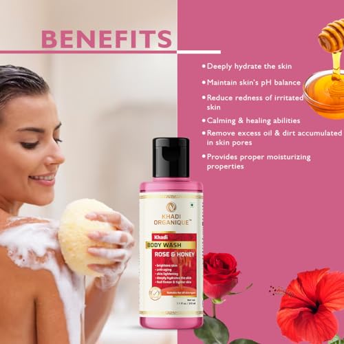 Image of Khadi Organique Rose & Honey Body Wash 210 ML