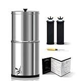 Metadrop Wasserfilter mit Schwerkraft Zufuhr Hohe Kapazität, 2,9 Gallone mit 2 Reinigungselementen,für Zuhause und Reisen