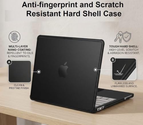 Image of Midkart Case Compatible with MacBook Neo 13 inch Case 2026 Release Model A3404 with A18 Pro Chip Matte Finish Scratches & Fingerprints Resistant Hard Shell Cover with Reinforced Corners, Black