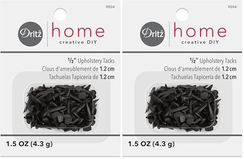 Image of Dritz Home 9004 Upholstery Tacks, #6 - (1 /2-Inch), Black (1.5-Ounce) (Pack of 2)
