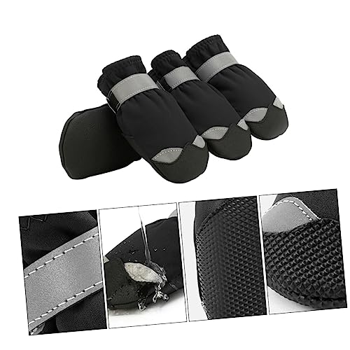 Happyyami 1 Juego Zapatos Impermeables para Mascotas No Botines Equipo Chupete Patas para Perros Protector Exterior Nieve Botas De Perro Apretones Protección Botas De Lluvia para Perro Black