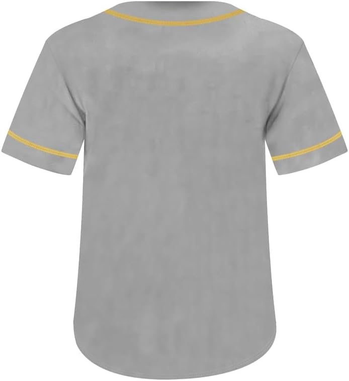 Mens Baseball Jersey Plain Baseball Jerseys Short Sleeve Button Shirt Blank Jersey Multiple Colors S-3XL - Image 3