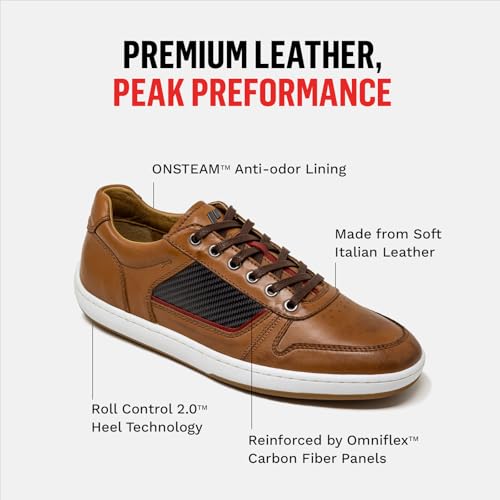 Piloti Driving Shoes for Men, Compass Italian Leather Carbon Panel Everyday Driving Sneaker4