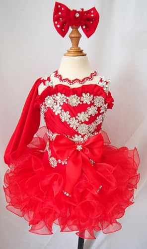 Infant Girls' Cupcake Dress Sequin Beaded Pageant with Bow Knot Toddler Pageant Girl's Princess Dress2