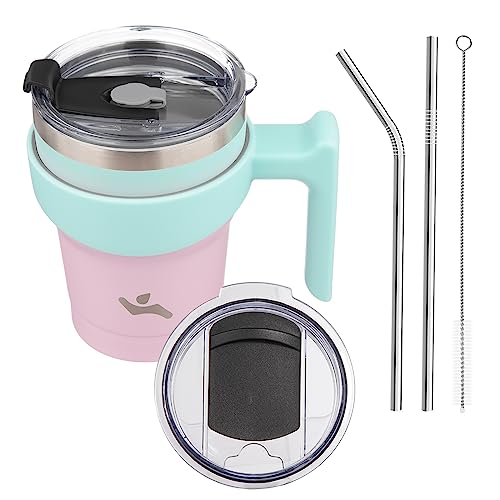Image of Konokyo 10 oz Tumbler with Handle and Straw, Insulated Travel Mug