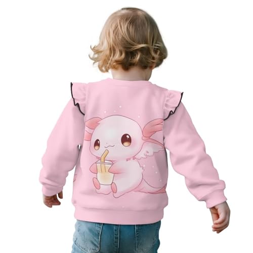 Xhuibop Toddler Sweatshirt Ruffle Long Sleeve Shirts for Girls 1-8Y Cute Graphic Tees Tops2