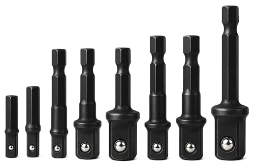 HORUSDY 8-Piece Impact Sockets Adapter Sets, Hex Shank 1/4
