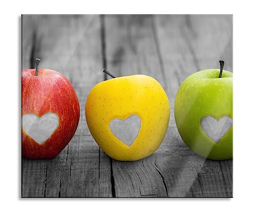 Plaque de recouvrement de cuisinière et protection anti-éclaboussures en verre véritable - Pour plaques de cuisson - 60 x 52 cm