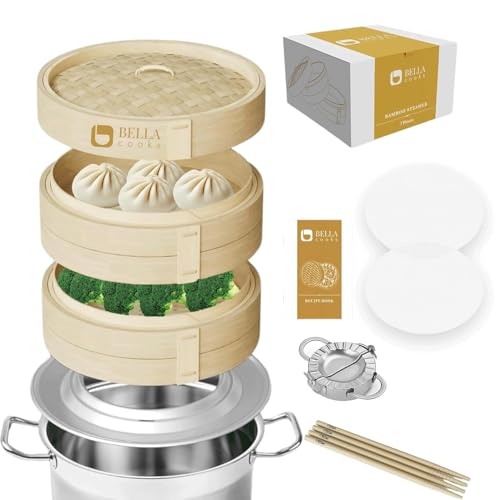 Bamboo Steamer 11-Inch 2-Tier