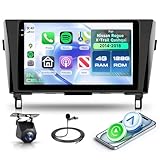 4G+128G Android 15 Car Stereo for Nissan Rogue X-Trail Qashqai 2014-2018 Wireless Carplay Android Auto, Rimoody 10.1'' In-Cell Screen Head Unit with GPS/Bluetooth 5.0/FM RDS/EQ/Wi-Fi Backup Camera SWC