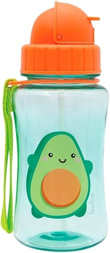 Garrafinha Fun Infantil Buba 400ml Abacate Silicone Tampa Retrátil +12m