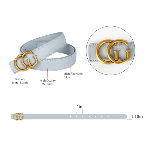 Image of Aurolran Women's Leather Belt with Buckle - Ideal for Dresses, Jeans, and Coats