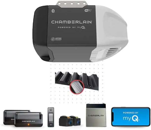 B2211T 1/2 HP Smart Quiet Belt Drive Garage Door Opener with Battery Backup