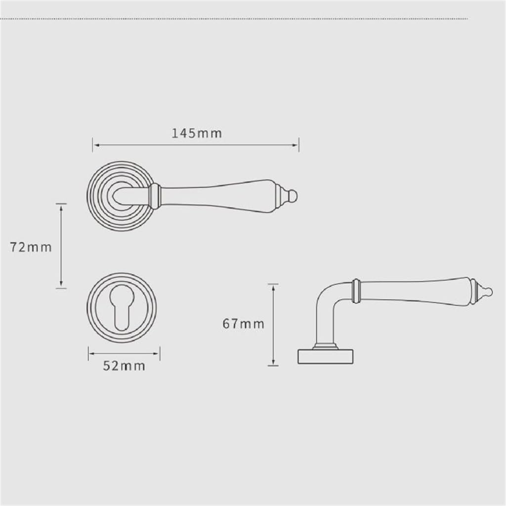 Door knob Entry Door Handle with Lock for Front Entrance and Bedrooms Vintage Magnetic Mute Split Lock(Color2)