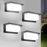 QianMu 4 Piezas Arbotantes De Pared Exterior LED, 24W 5000LM Lamparas Para exterior De Casas Pared, IP65 Impermeable LED...